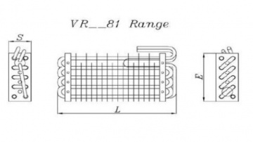 VR 11081 8-tubes static evaporator (1100x75x175mm)
